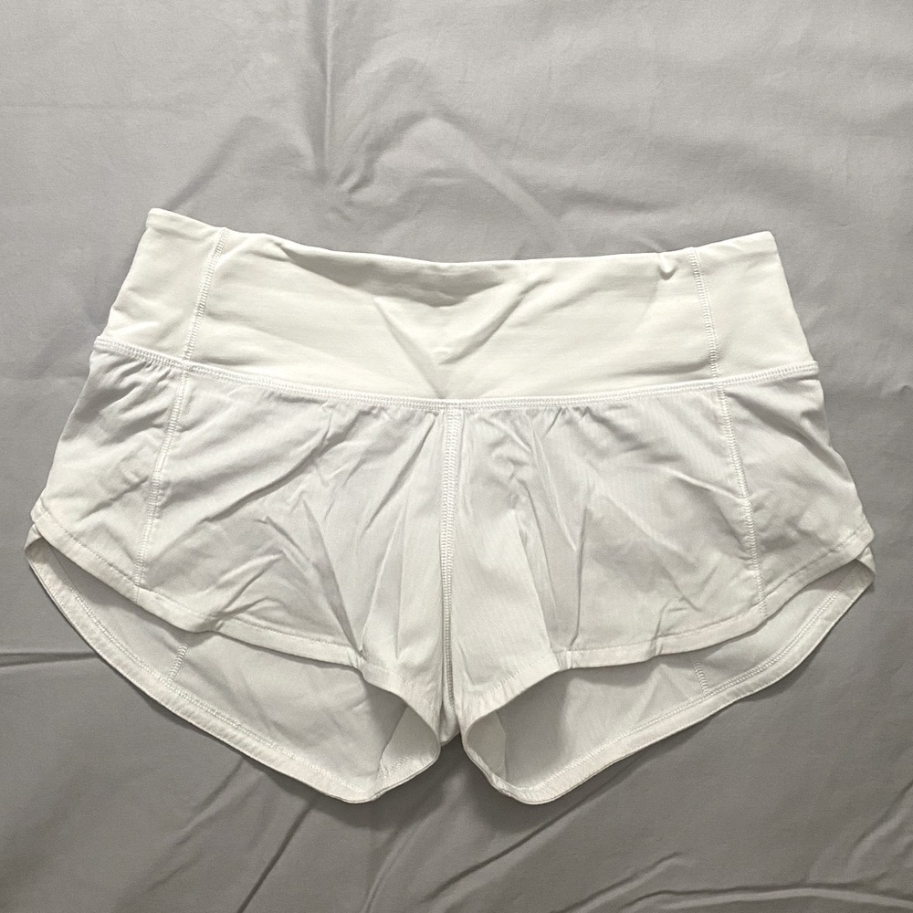 Lululemon White Speed Up Shorts